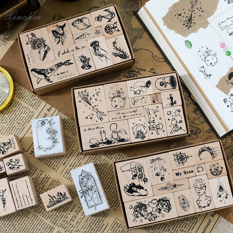 1 Set Vintage Poetry of Plants Travel stamp DIY wooden rubber stamps for scrapbooking stationery scrapbooking standard stamp