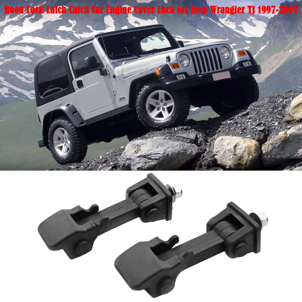 Car Accessories Hood Lock Catch Car Engine Cover Lock for Jeep Wrangler JK to for Jeep Wrangler TJ 1997-2007