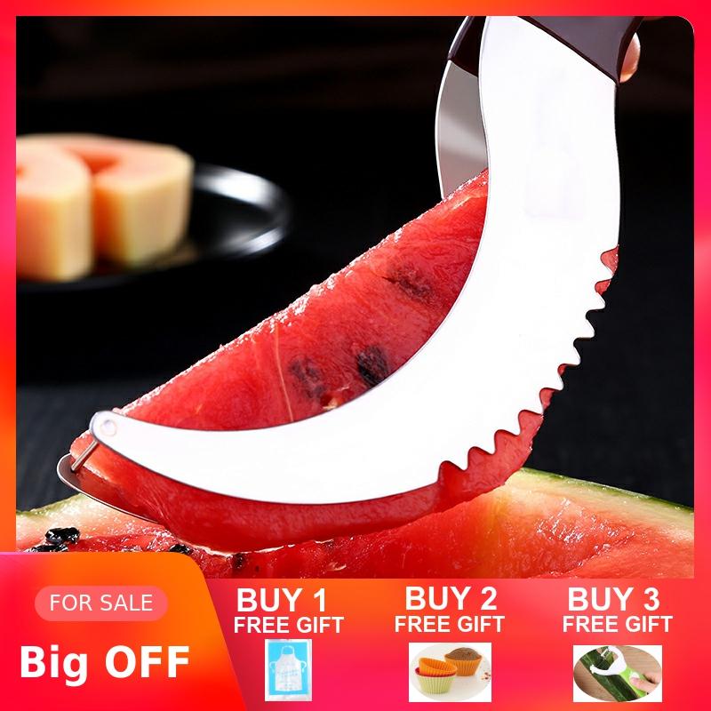 SUS 304 Roestvrij Staal Watermeloen Slicer Cutter Mes Corer Fruit Groente Gereedschap slicer