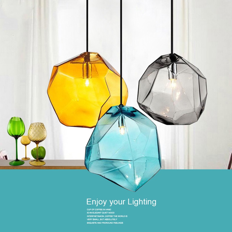 Moderne Minimalistische Hanglampen Creatieve Kleurrijke Glazen Hanger Lampen Restaurant LED Lampen Indoor Home Verlichting