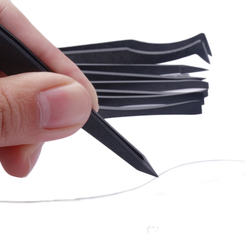 8Pcs Anti-static Carbon Fiber Electronic Tweezers Kit Plastic Precision Tweezers ESD Curved Straight Forceps For Laboratory Work