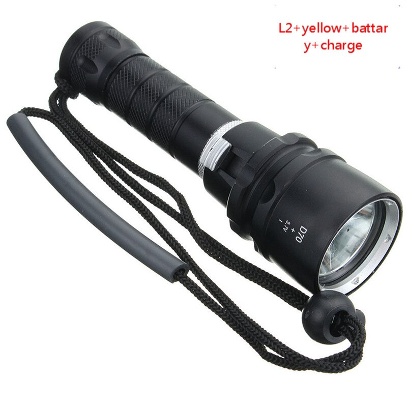 50000LM T6 L2 LED Zaklamp Duiken Onderwater 100M Scuba Fakkel Lamp Met Lader Voor Outdoor Camping Wandelen