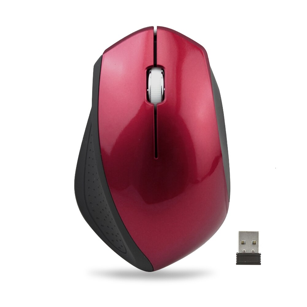 Chyi usb optische pc-maus 2.4g ergonomische kabellose mäuse 1600 dpi-empfänger büro- und gaming-mäuse tragbar 3d gaming-mäuse für laptops: Rot