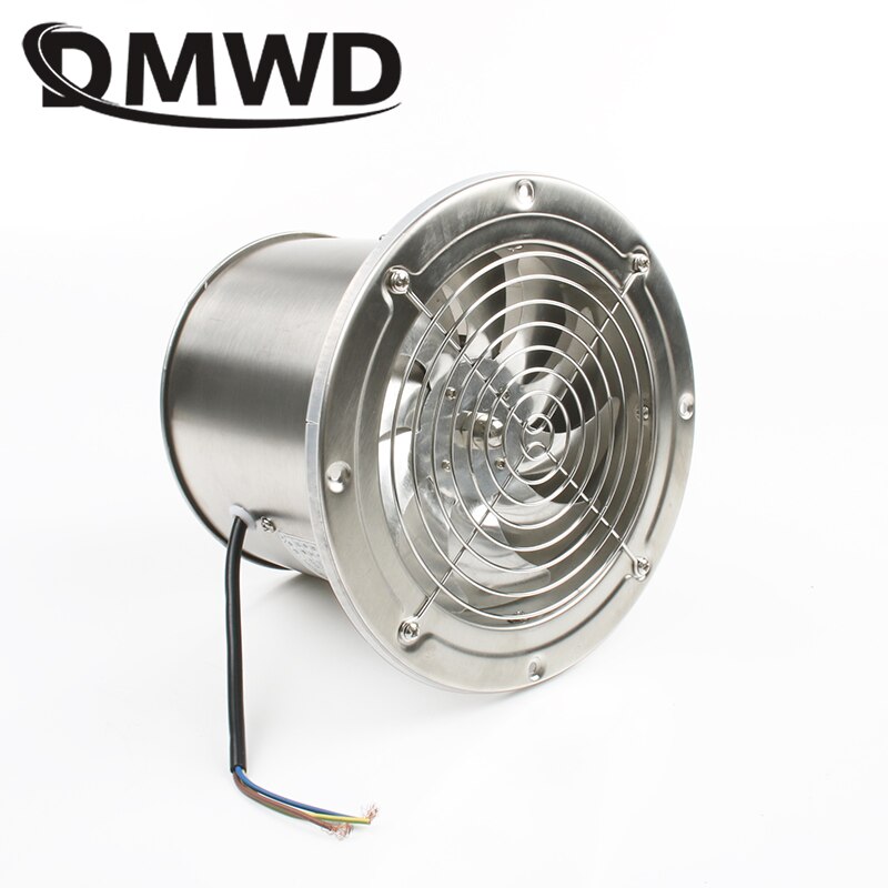 DMWD 6 Inch Stainless Steel Exhaust Fan 6&#39;&#39; Toilet Kitchen Bathroom Hanging Wall Window Duct Fan Air Ventilator Extractor Blower