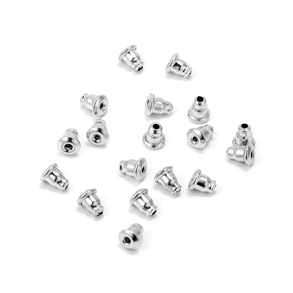 50 pièces en acier inoxydable classique balle boucle d'oreille dos bouchon clous d'oreille bouchon arrière bricolage boucle d'oreille dos bouchons accessoires fournitures: green