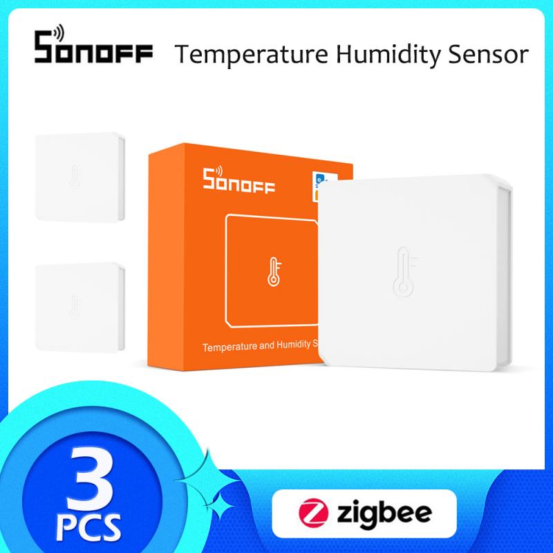 SONOFF SNZB-02 Zigbee Temperature Sensor Humidity Sensor Intelligent Linkage eWeLink APP Work with Alexa Google Home Automation: 3 pieces