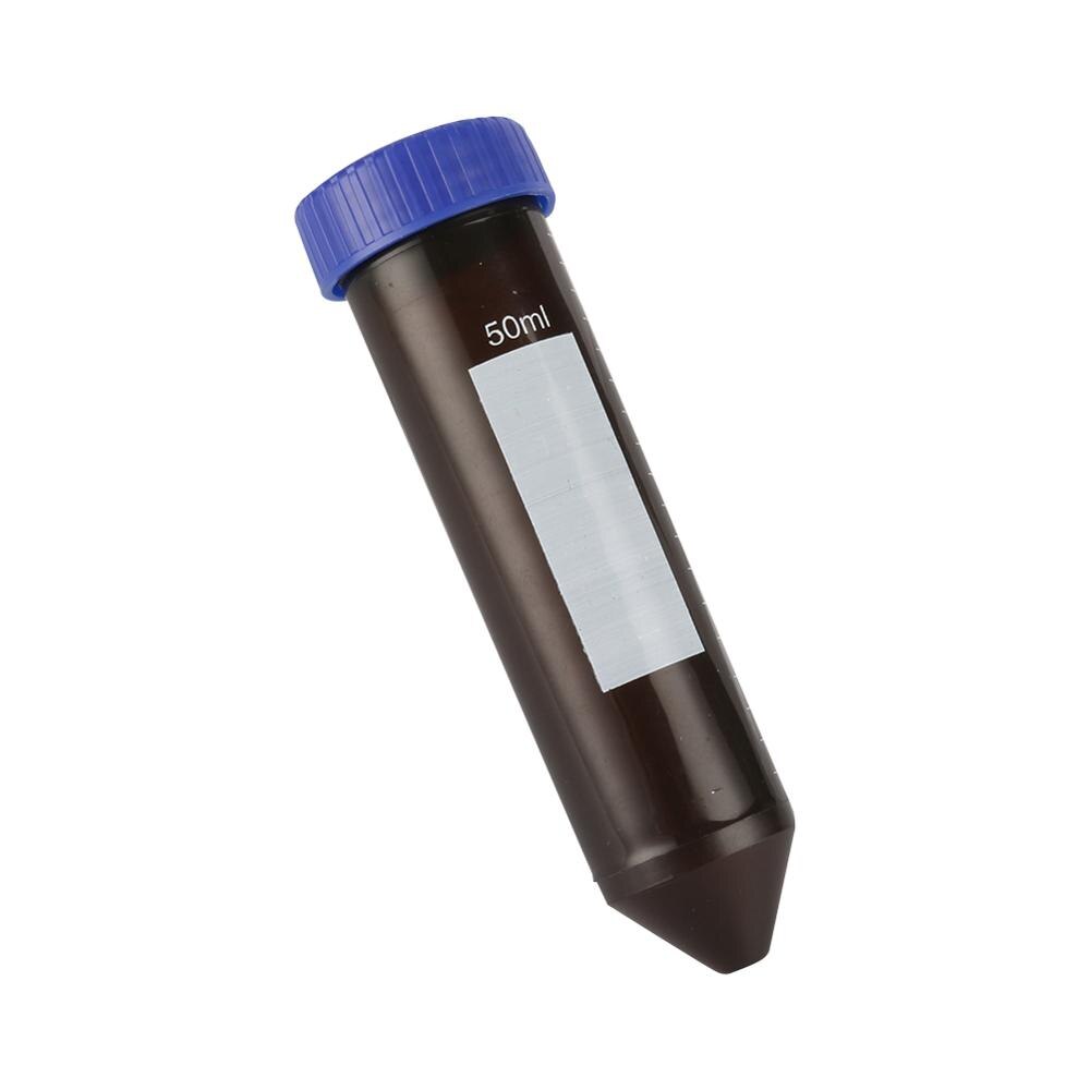10 Stck 50ml Kunststoff Braun Zentrifuge Reagenzglas mit Skala Linie Schraube Kappe Kegel Unten Labor analysieren Sonde Container