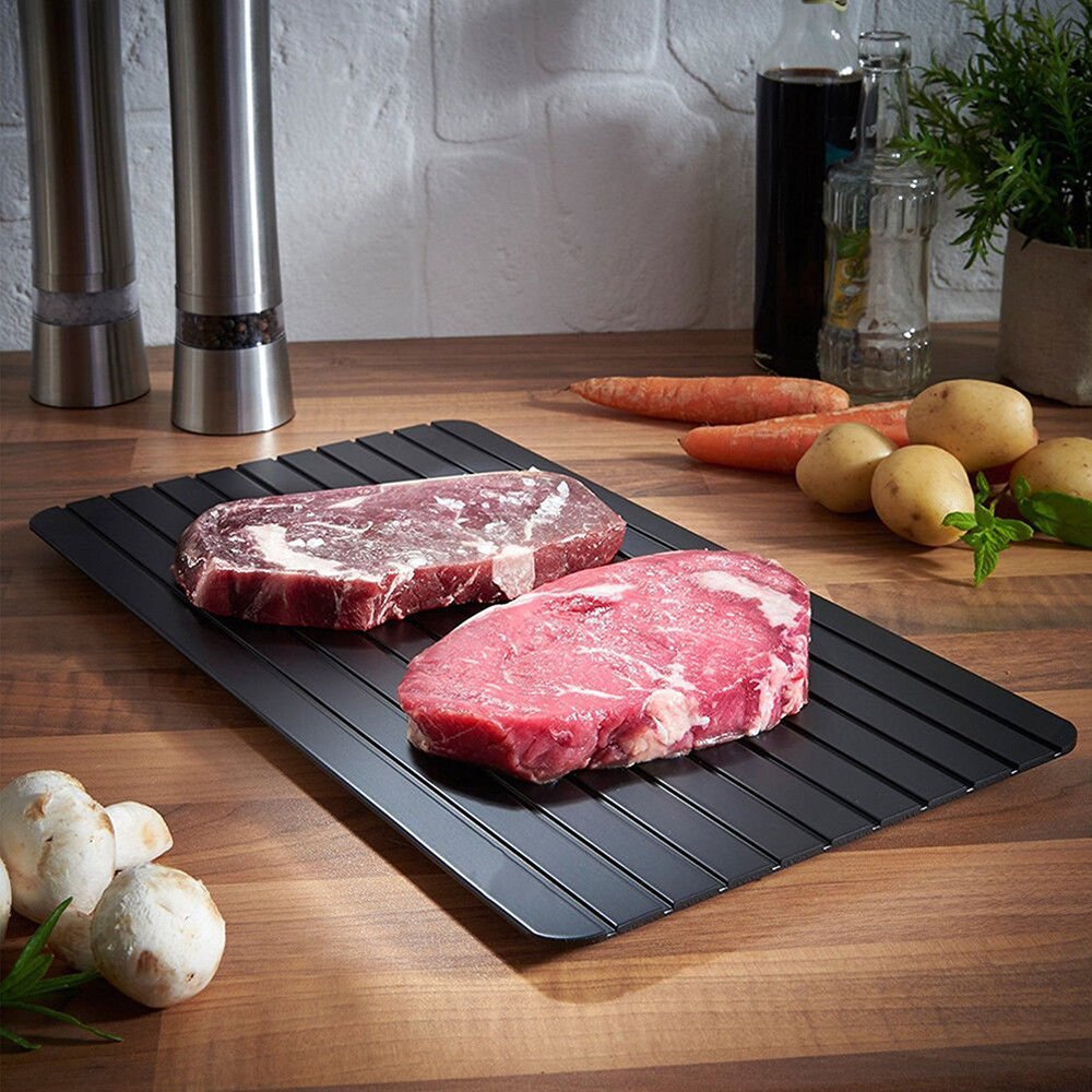 Snelle Ontdooien Lade Dooi Bevroren Voedsel Vlees Quick Ontdooien Plaat Board Snel Dooi Aluminium Ontdooien Keuken Gadget Tool