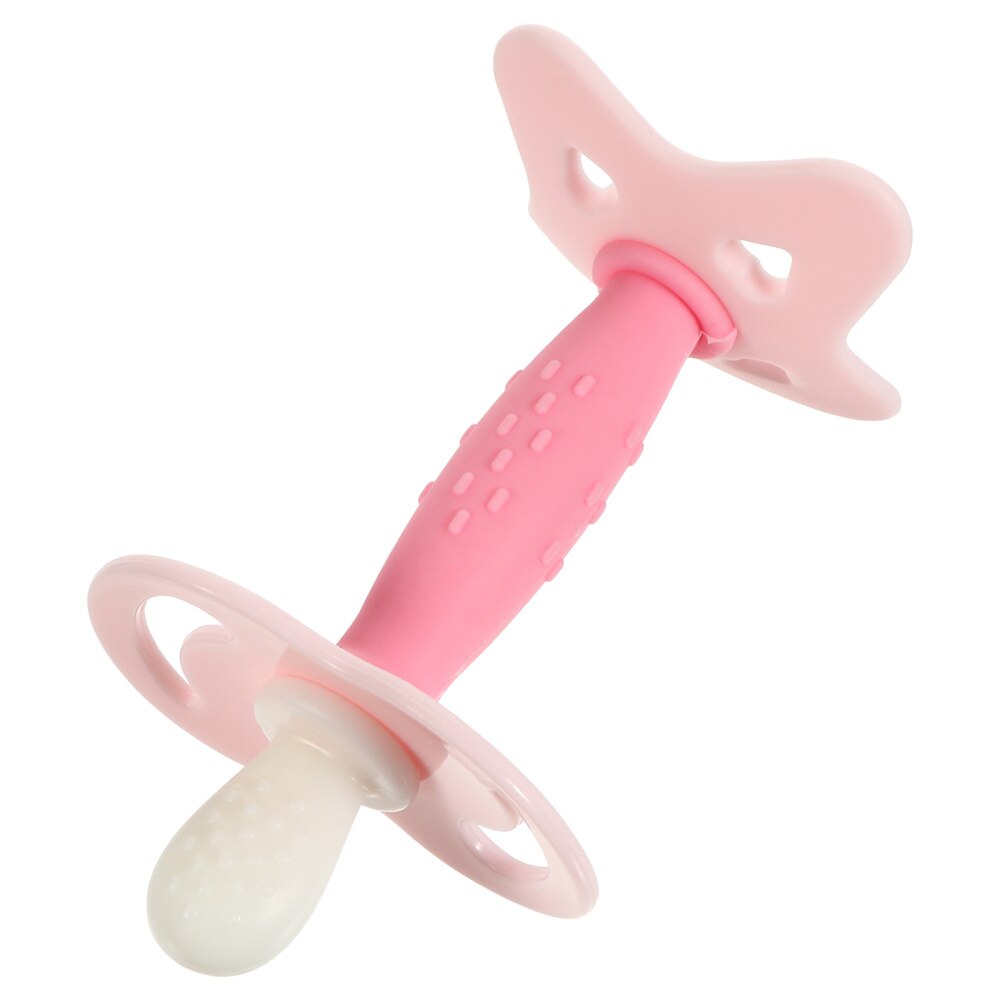 1Pc massaggiagengive leggero portatile in silicone giocattolo per dentizione per bambini denti molari per asta giocattolo per macinazione per bambini piccoli: rosa