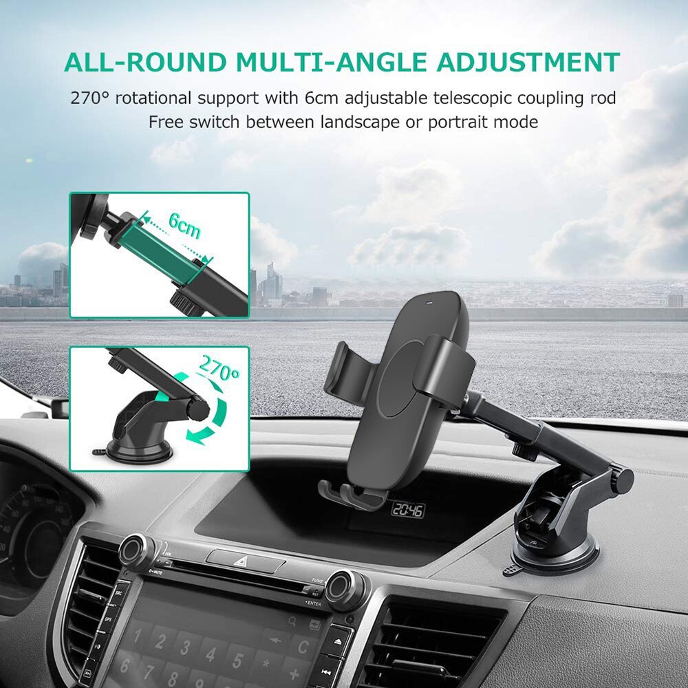 10W Gravità Automatica Morsetto Caricabatteria Per Auto Senza Fili Qi di Ricarica Veloce Air Vent Supporto Del Supporto Del Telefono per il iPhone 11 XS XR X 8 Samsung S20 S10
