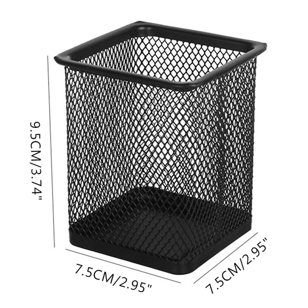 Pen Holder Brush Pot Container Pencil Storage Box Iron Wire Basket Home Office Stationery Storage Desktop Organizer