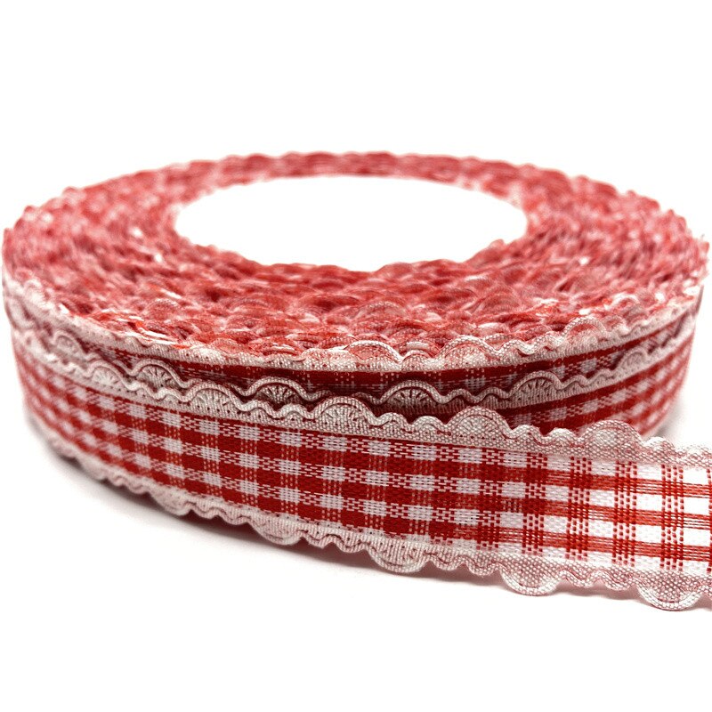 5Yards/Lot 18Mm Katoen Lint Kant Handgemaakte Gedrukt Katoen Linten Voor Bruiloft Kerst Decoratie Diy Naaien stof