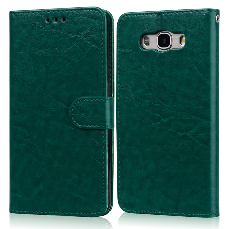 Luxury Pu Leather Case For Samsung Galaxy J7 Flip Case For Samsung J7 J710 SM-J710F/ds Galaxy J7 Back Case Fundas: Dark Green