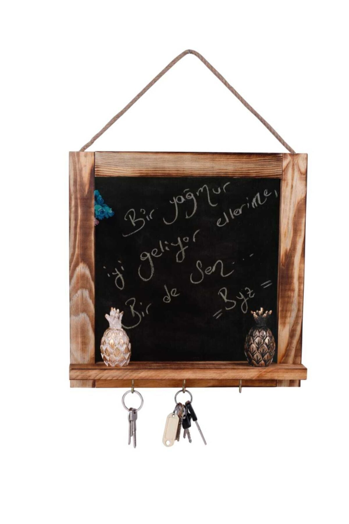 Decorative Rectangle Wooden Key Holder Wall Rack