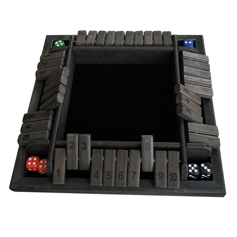Vier Dubbelzijdige Flop Hout Mathematische Board Dice Game Toy Digitale Sloot De Doos Kinderen Draagbare Interactieve Aanwezig