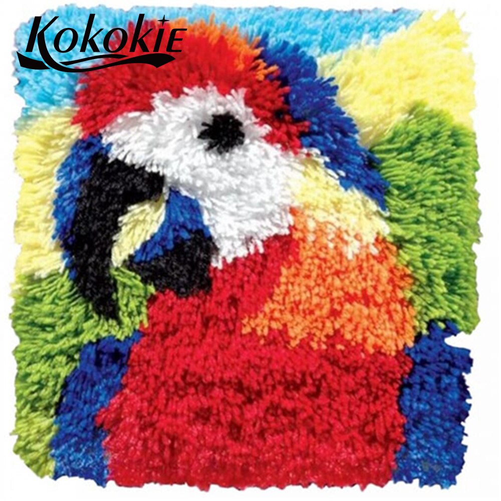 DIY klink haak tapijt kussen kits papegaai kussen borduren handwerk 3d tapijt borduren kruissteek sets handwerken sets