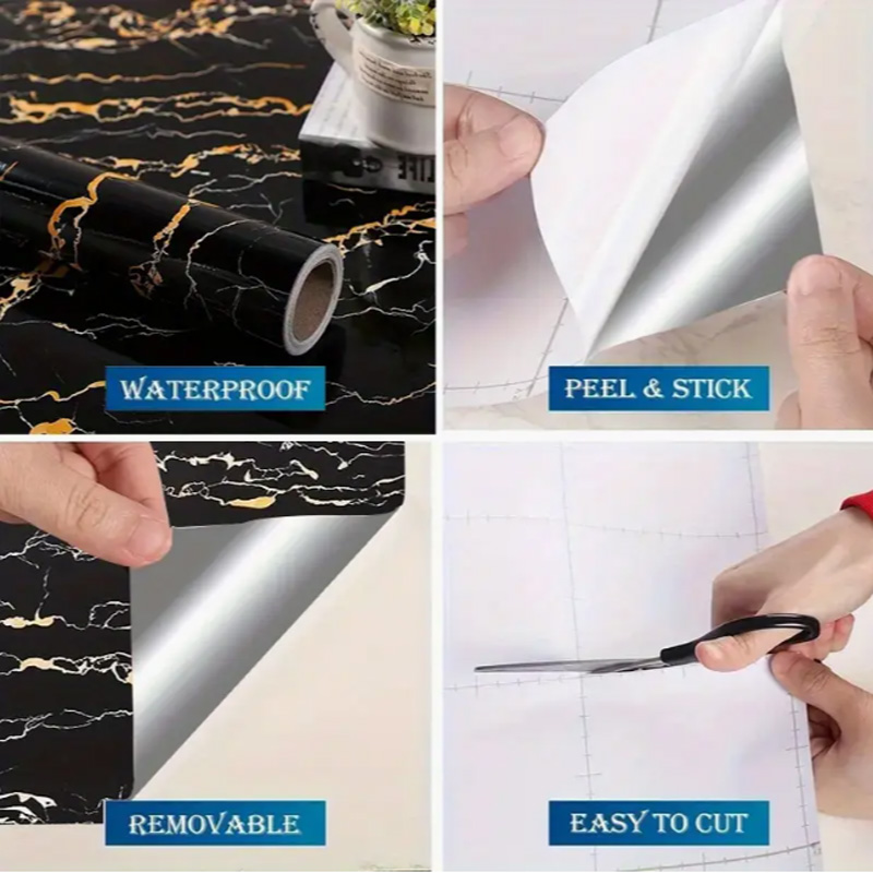 40cm kitchen self-adhesive wallpaper cabinet countertop contact paper PVC waterproof and oil-proof wallpaper wall sticker