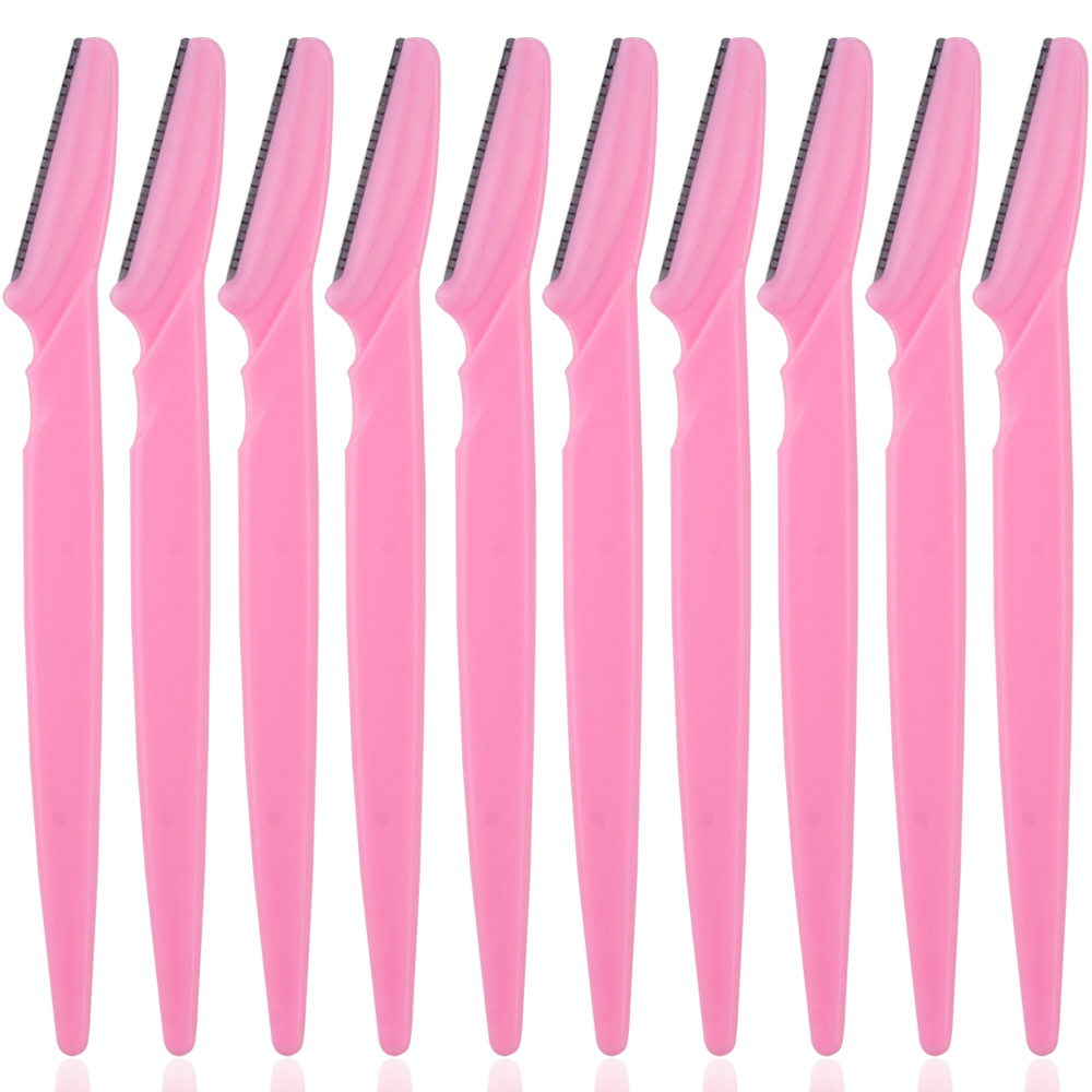 3/4/10 Uds recortador de cejas afeitadora de cuchillas faciales depilación de cejas portátil corte de cejas de seguridad herramientas de maquillaje para mujer: YELLOW