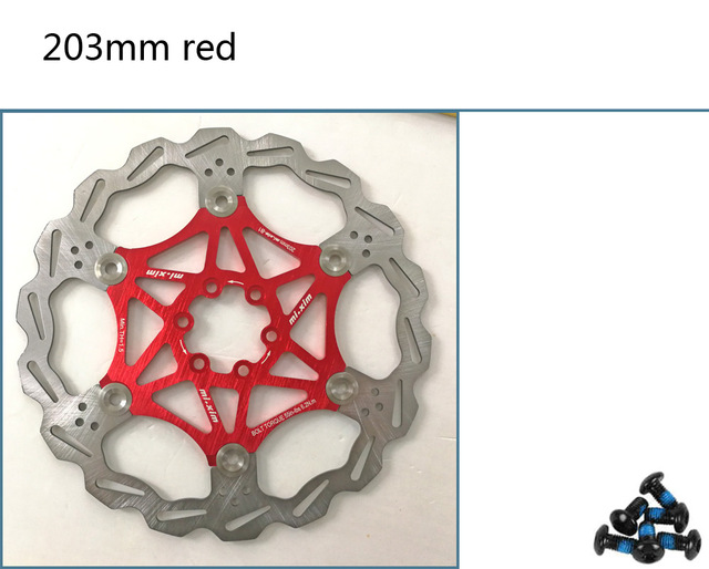 Mi. Xim MTB bike mountain Fiets Floating Rotors 160/180/203mm B1 Rood/Blauw /zwart/Goud voor Mountainbike Schijfrem: Red 203mm