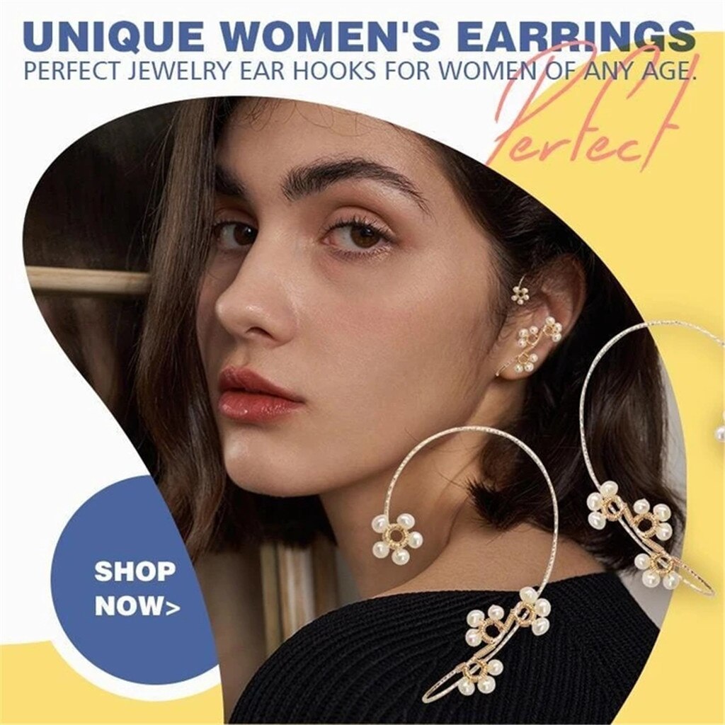 Women Earring Cartilage Gauge Earrings No Piercing Beading Ear Hook Handmade Beaded Earrings Jewelry