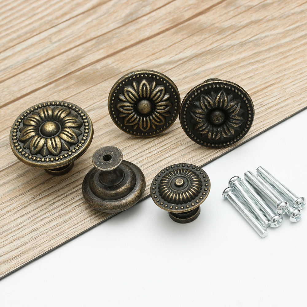 2 stk / mye retro trekkhåndtak bronse tone legering møbler maskinvare beslag skap trekkhåndtak kjøkken skuff skap dør knotter