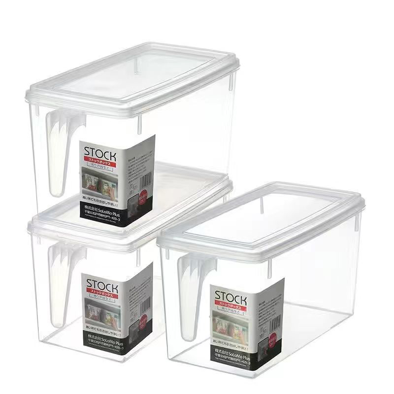 Large Fridge Food Organizer Storage Box Refrigerator Storage Bin Kitchen Pantry Cabinet Storage Box Large Fridge Food Container: 3Pcs 5L