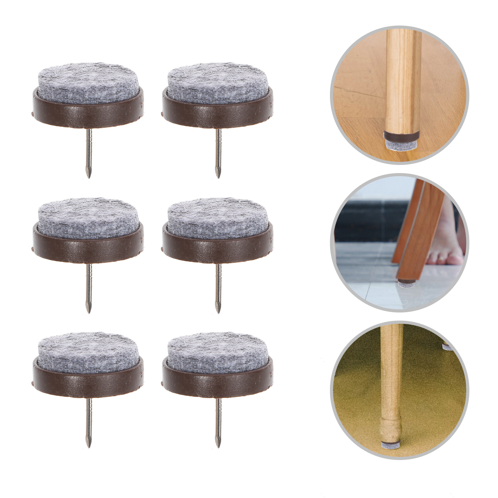 50 Uds. Almohadillas protectoras de fieltro atornilladas, deslizadores para sillas, muebles Abs para suelos de madera dura