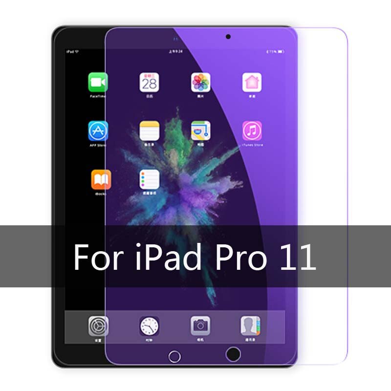 Anti-blauw licht gehard glas voor ipad 10.2 mini 1 2 3 4 5 air 1 2 pro 9.7 10.5 screenprotector voor ipad tabletfolie: Goud