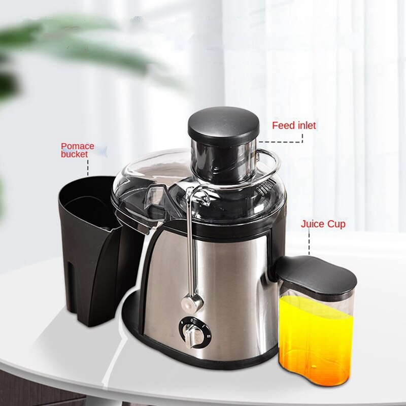 Stainless Steel Juicer Machine 400W Whole Fruit Vegetable Centrifugal Juice Extractor Automatic Pulp Ejection-EU Plug: Default Title