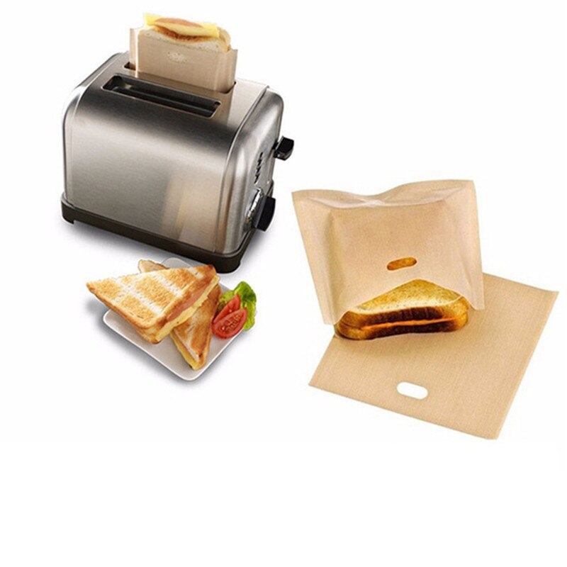 4PCS Toaster Bags Grilled Cheese Sandwiches Doughnut Toaster Bags Baking Accessories Made Reusable Baked Toast Bread Bags