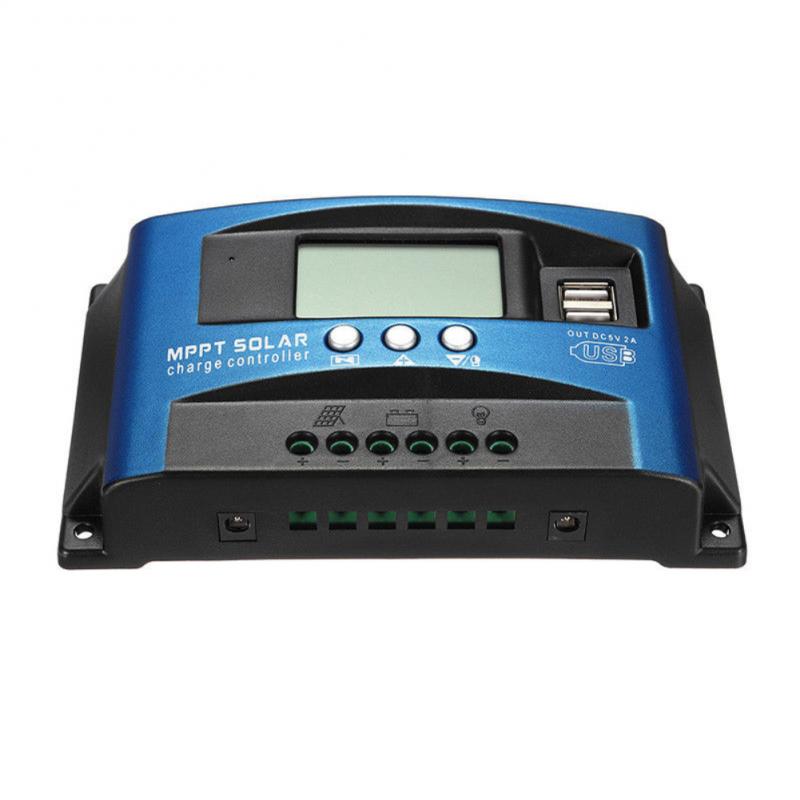 100A Mppt Solar Laadregelaar Dual Usb Lcd Display Auto Zonnepaneel Oplader Regulator Belasting Ontlader Solar Controllers