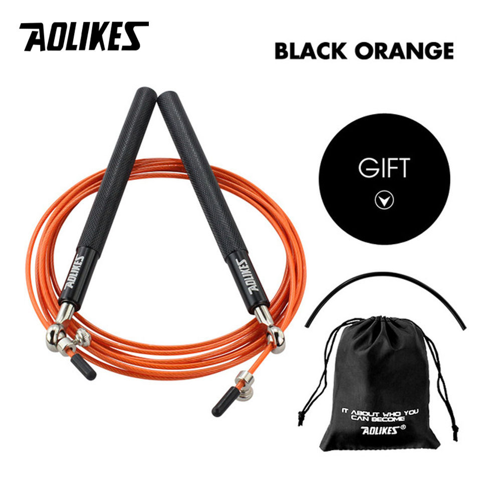AOLIKES Crossfit Jump Rope Speed Bearing Skipping Fitness Workout Training Equipement MMA Boxing Home Exercise: Yellow