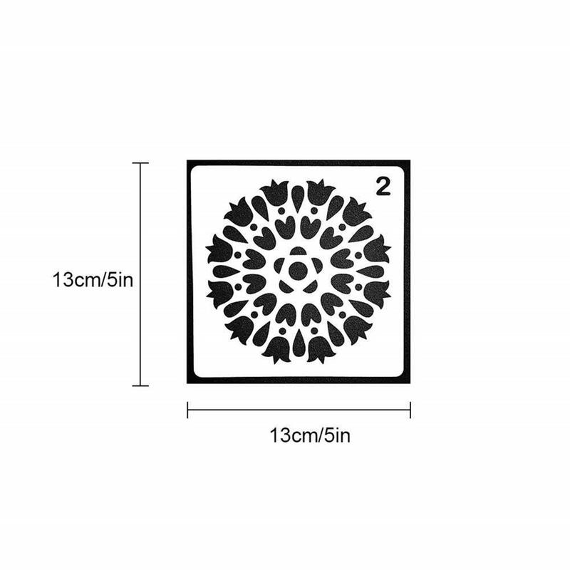 Maleri blomst skabelon 16 stk anden generation innovativ mandala sten firkantet farve maleri kunst bord håndværk boligindretning
