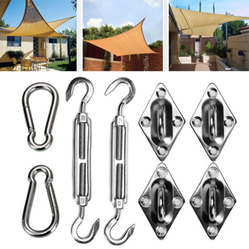 8 Pieces Metal Fittings Stainless Steel Sun Sail Awning Special Fixed Accessories Shade Sail Accessories
