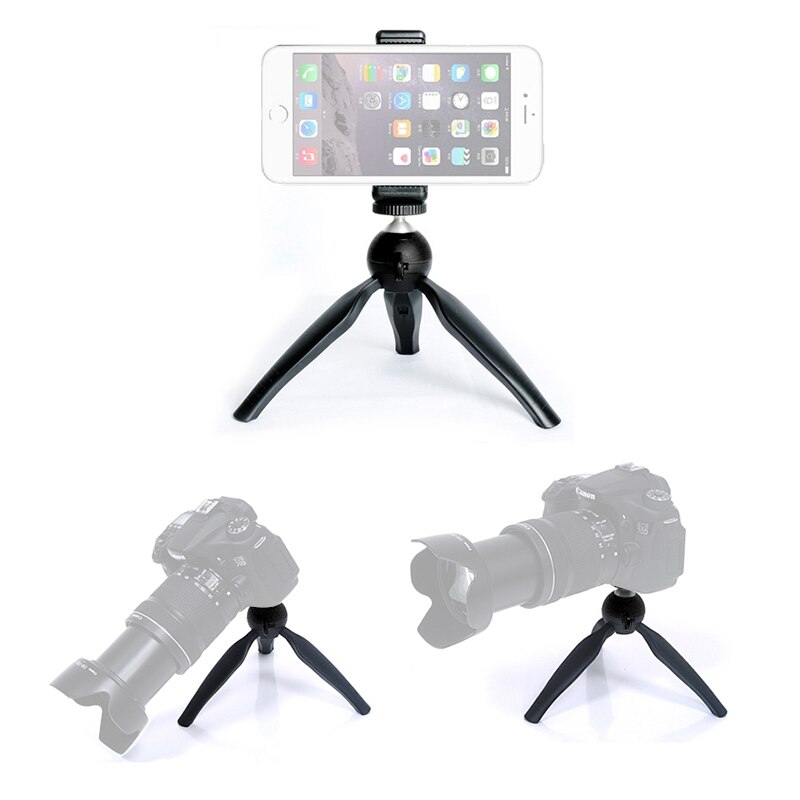 Accessoires de caméra Portable caméra de poche Mini trépied de table avec support de téléphone pour Sony Samsung téléphone Portable téléphone intelligent (Bla