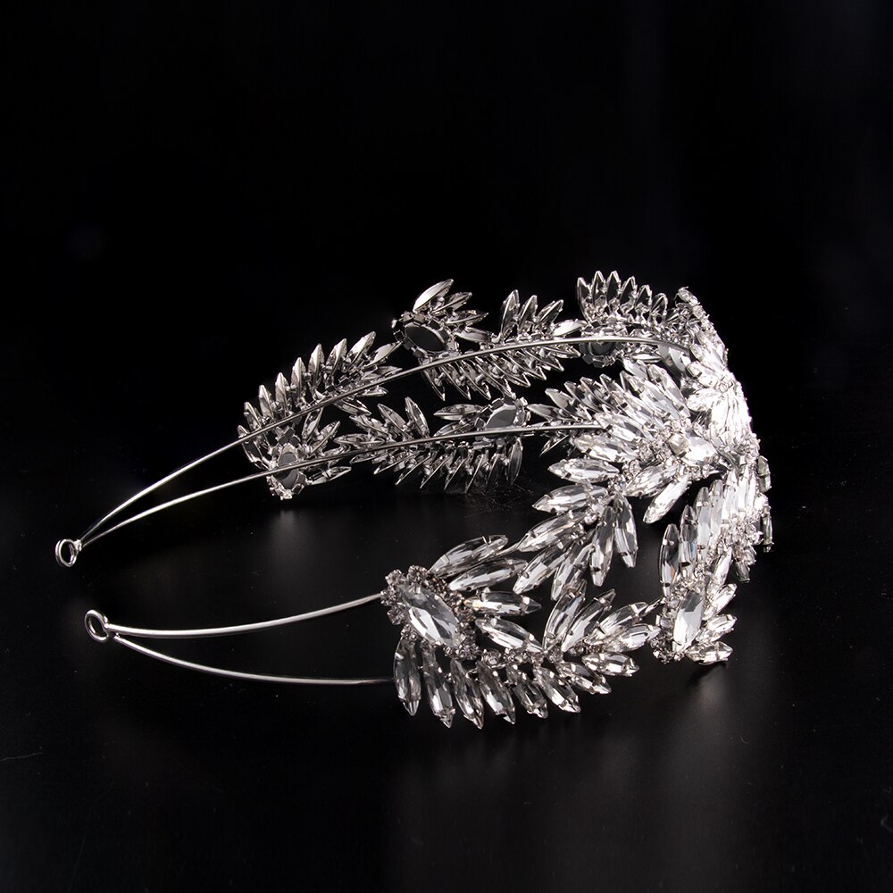 European Style Women Crown Tiaras Full Crystal Rhinestone Headband Bride Hairband for Wedding Birthday Make Up Party