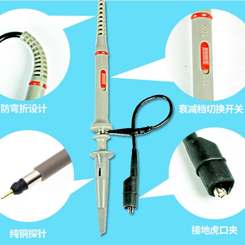 1PCS Digital analog Oscilloscope Probe Clip Probe Analyzer for HP Tektroi X1 X10