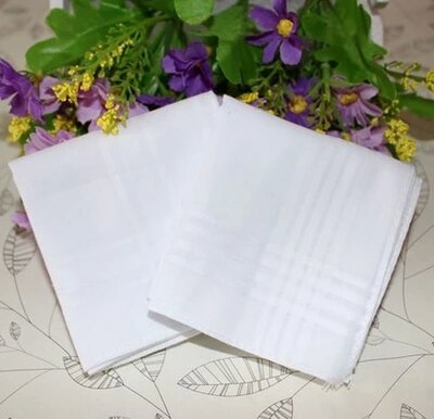 5 stk rene hvide lommetørklæder 100%  bomuldslommetørklæder kvinder mænd 40cm*40cm lommer firkantet bryllup almindeligt diy print tegning lommer: Default Title