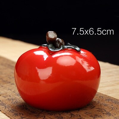 tomato shape strainer accessory tea bag holder wineglass craft clay pottery tea pet home ceramics hanging tea set LY332