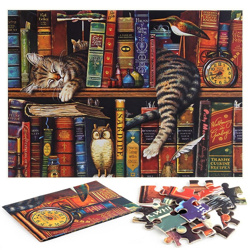 Thickened 1000piece Jigsaw Puzzle Pet Cat Tally Cats Educational Decompression Jigsaw Puzzle Toy