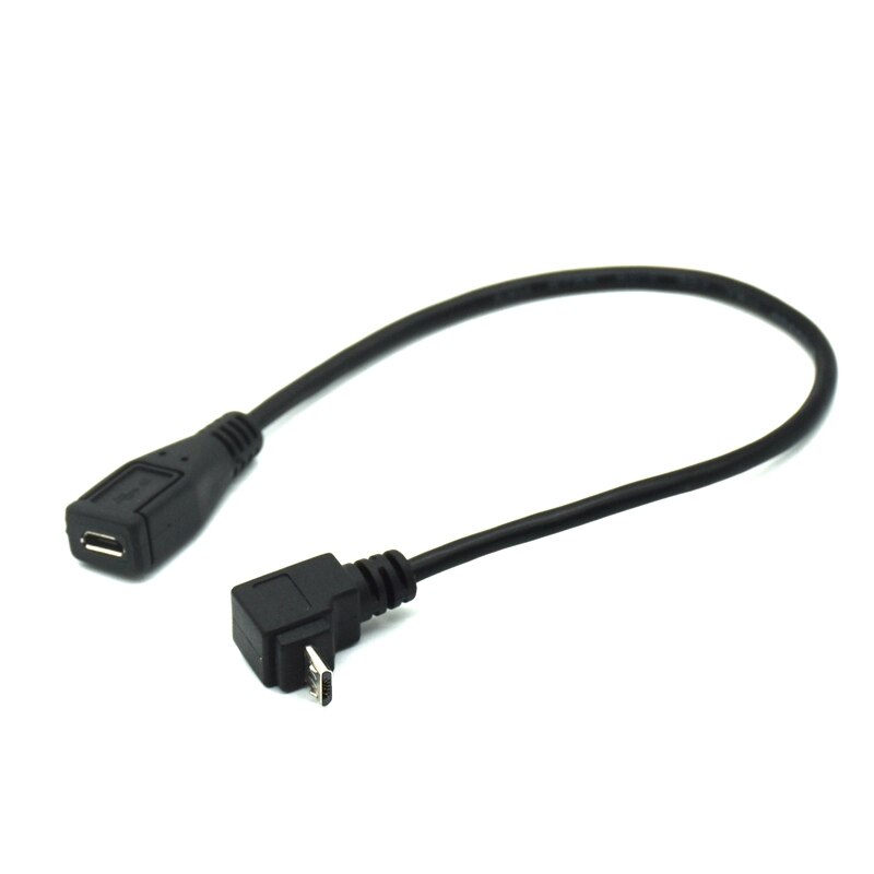 Micro Usb 2.0 5Pin Man-vrouw Uitbreiding Connector Adapter Plug Connector 90 Graden Rechts &amp; Links &amp; Up &amp; Down Schuine 25Cm