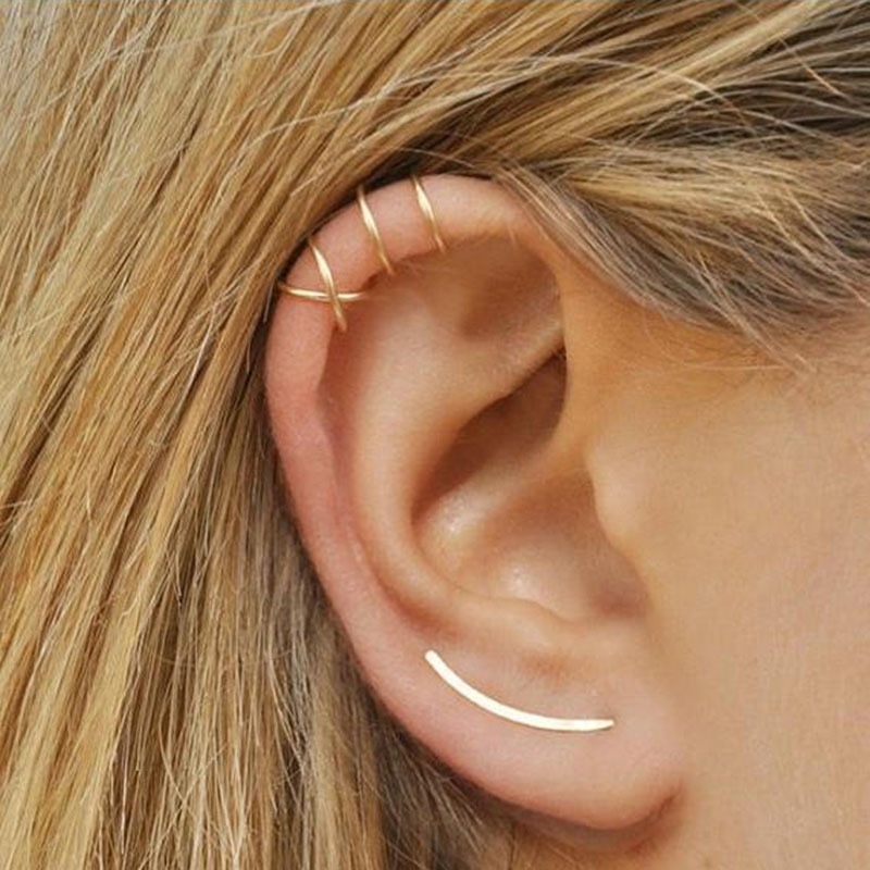 Clip d'oreille Simple à la femmes hommes oreille manchette boucles d'oreilles Cartilage Punk Rock Non-Piercing U modèle boucles d'oreilles bijoux meilleur prix
