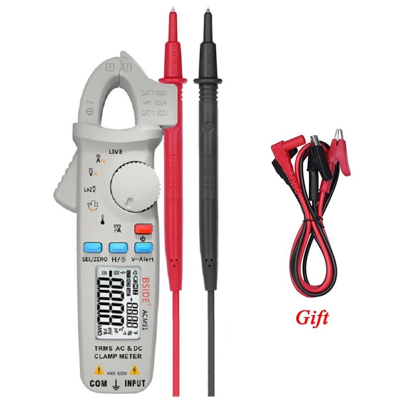 Voltage Clamp Meter Pocket Digital Clamp Meter Multimeter ACM91 DC AC Current Accurate 1mA Ammeter Temp Tester#