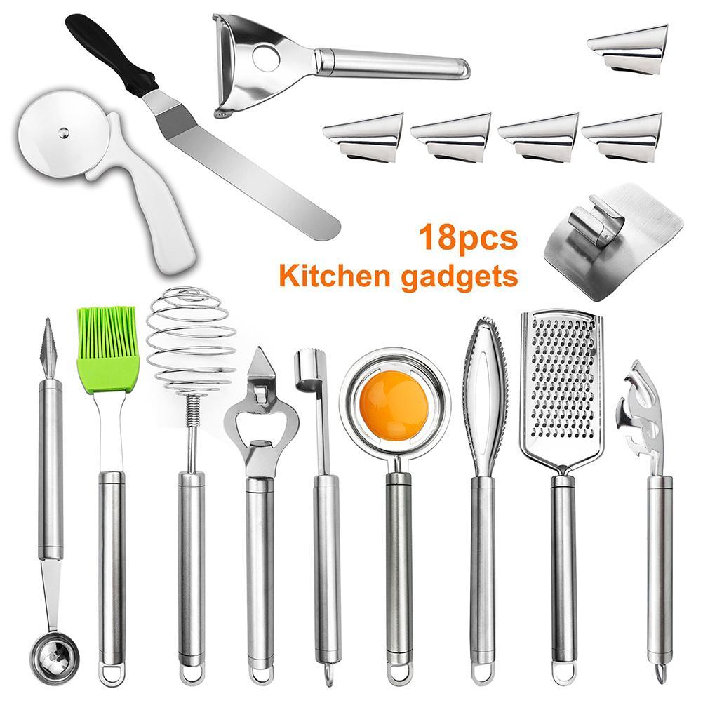 18Pcs Kitchen Tools Sets Stainless Steel Baking Utensil Cooking Gadgets Cookware Set Multifunctional DIY Kitchen Tool