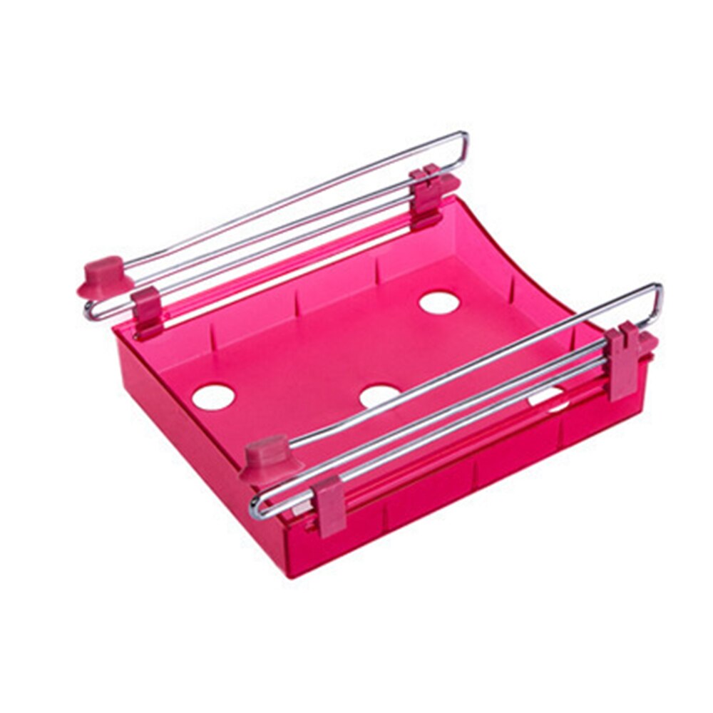 Space Saver Slide Koelkast Vriezer Keuken Organizer Box Storage Rack Plank Houder Keuken Artikel Opslag 5 Gaten Onderaan: 01