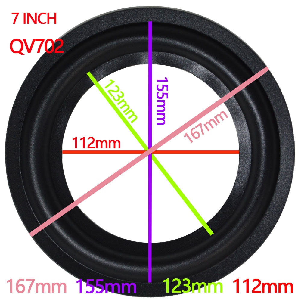 2 pz Per Altoparlante di Riparazione o FAI DA TE Nero 7 pollice Perforata Speaker Gomma di Bordo Schiuma Surround Anelli Parti di Ricambio