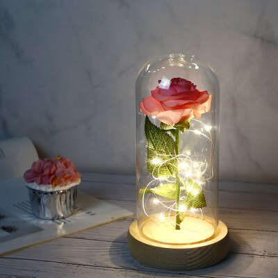 Medium Beauty And The Beast Rose Forever Rose LED Flashing Rose Forever Rose Lamp Night Light Romantic Valentines Day: M