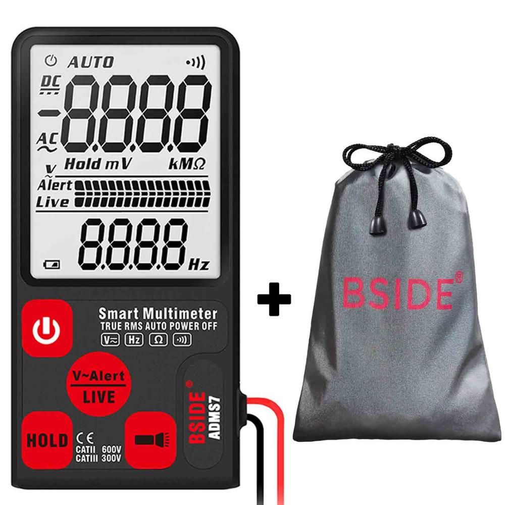 Mini Digitale Multimeter BSIDE ADMS9 S7 Tester Voltmeter Ohm Weerstand NCV Continuïteit Test Met: ADMS7 With Bag