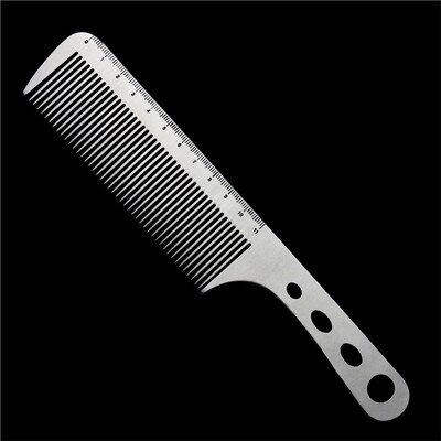 Titanium steel comb ultra-thin metal hair cutting comb hairdressing steel comb flat hair comb beauty salon stylist: S-07