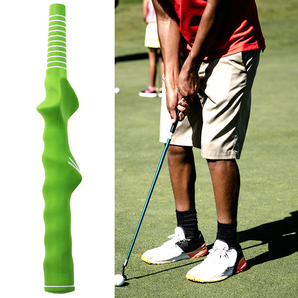 Rubber Golf Grip Hand Position Corrector Guide Beginner Learner Training Aid: Green 14.73mm